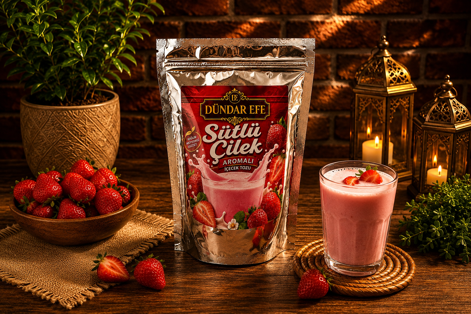 Sütlü Çilek Aromalı İçecek Tozu 🍓🥛